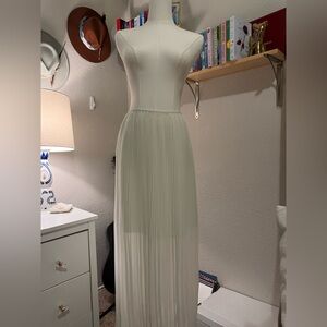 H&M Cream Pleated Maxi Skirt